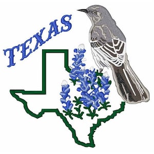 Texas Mockingbird - Maschinenstickerei