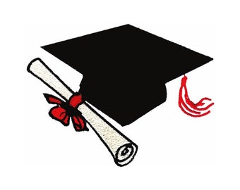 Graduation Cap & Diploma - Machine Embroidery Design