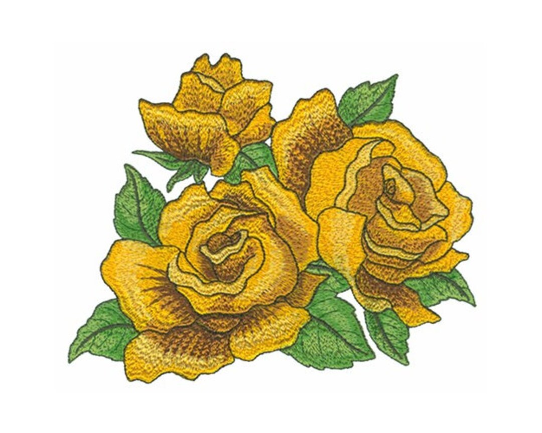 Rose Machine Embroidery Design Etsy