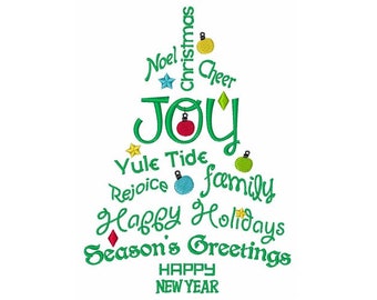 Joy Of Christmas Tree - Machine Embroidery Design