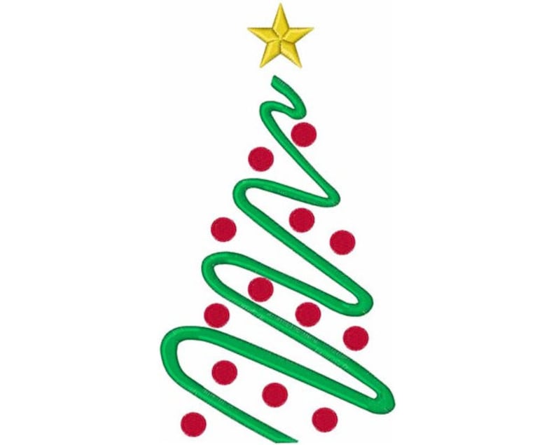 Grande albero di Natale Machine Embroidery Design immagine 1