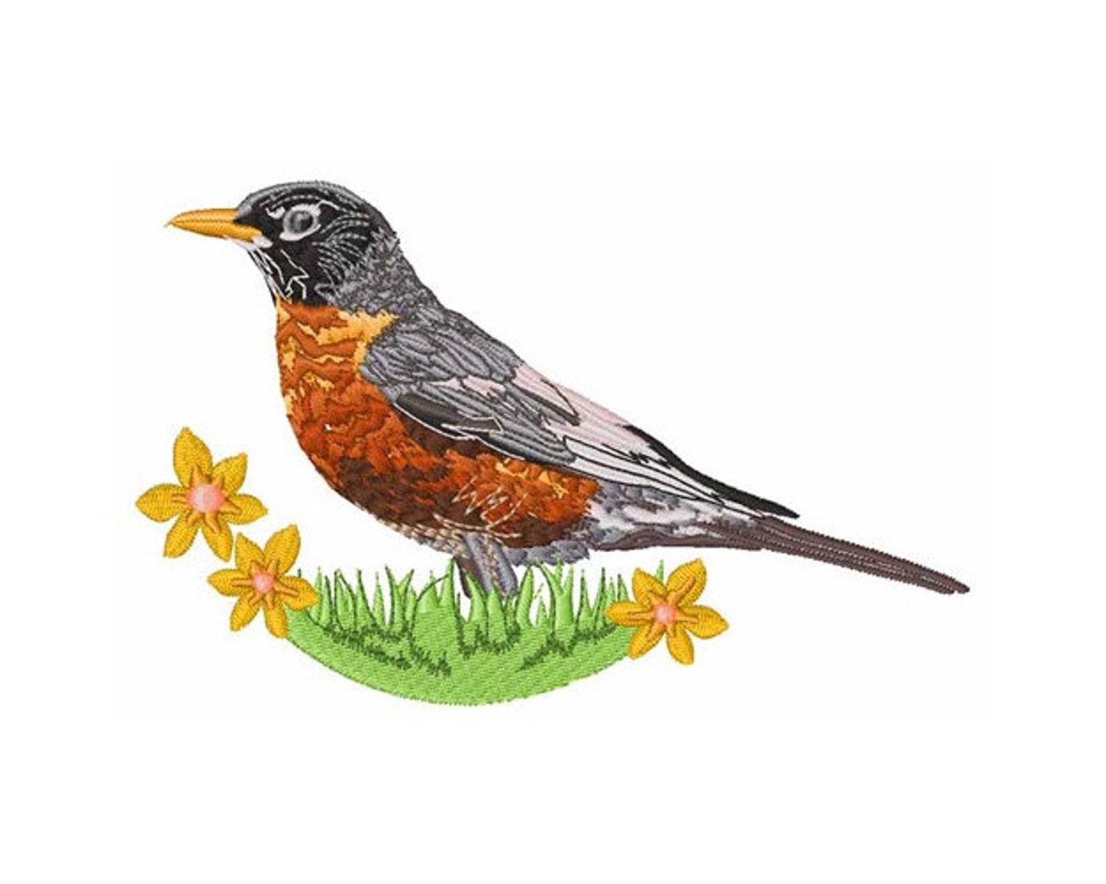Robin - Machine Embroidery Design - Etsy