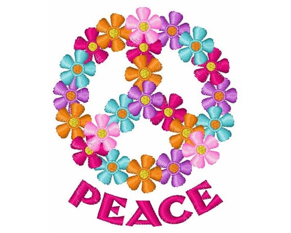 Peace - Machine Embroidery Design - Etsy