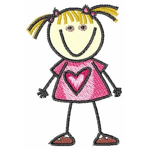 Stick Girl - Machine Embroidery Design