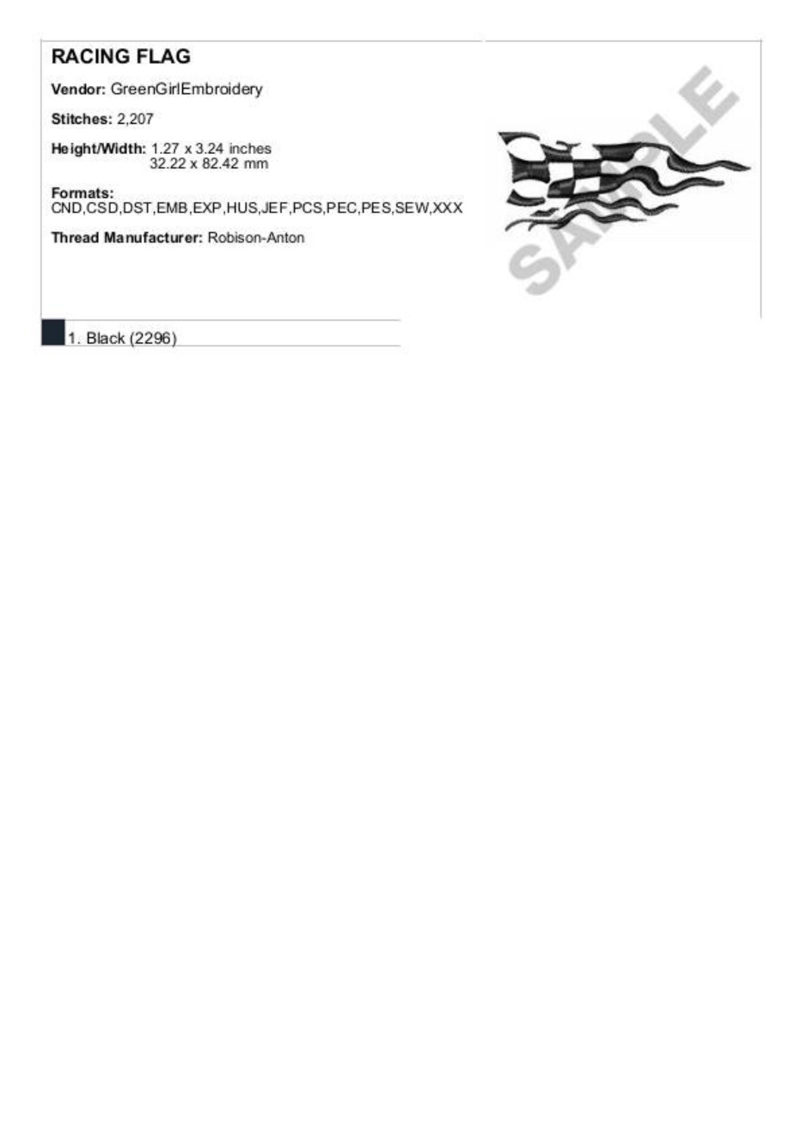 Racing Flag Machine Embroidery Design - Etsy