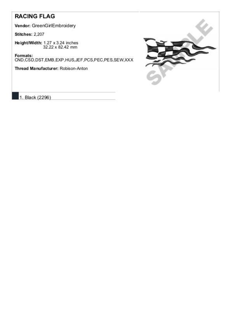 Racing Flag - Machine Embroidery Design - Etsy