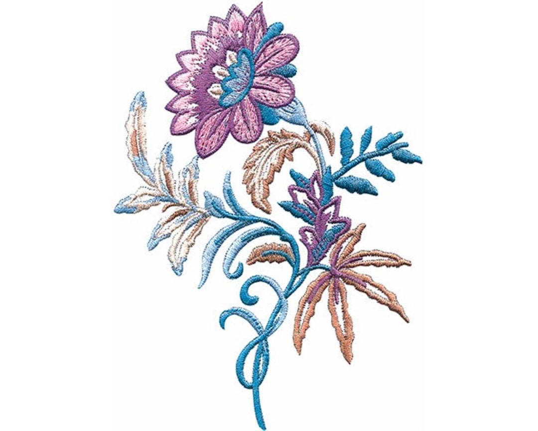 Flower Machine Embroidery Design - Etsy