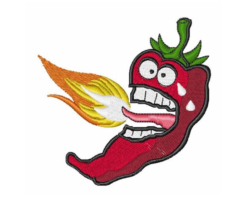 Hot Chili Pepper Machine Embroidery Design Etsy