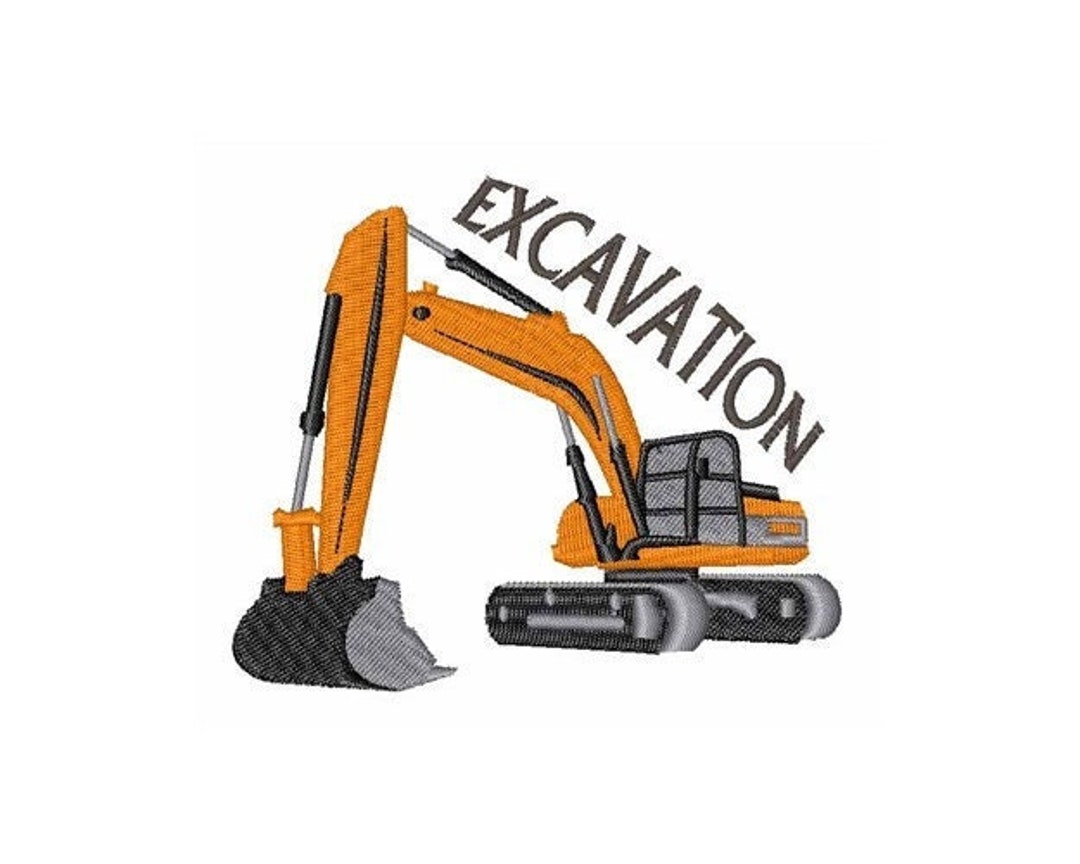 Excavation Machine Embroidery Design Etsy