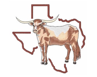 Longhorn Texas State - Machine Embroidery Design