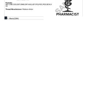 Pharmacist - Machine Embroidery Design - Etsy