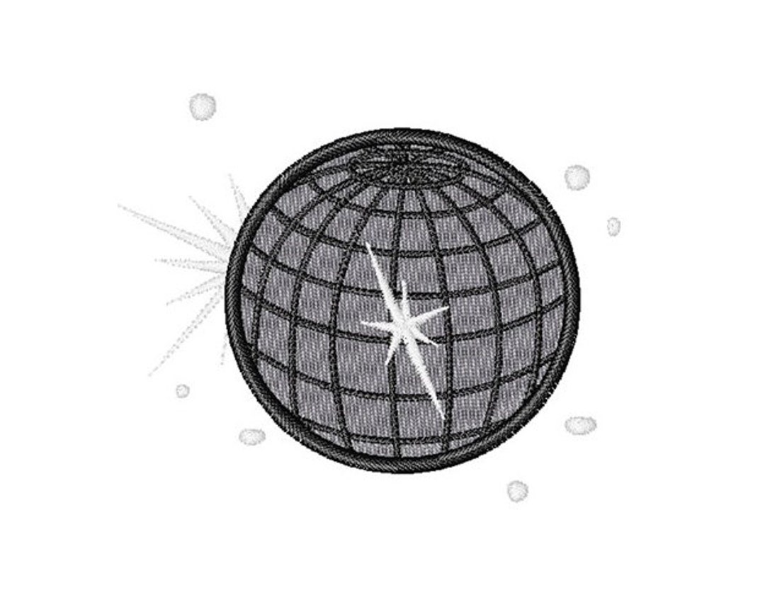 Disco Ball Machine Embroidery Design Etsy