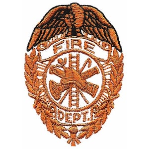Fire Dept. Badge - Machine Embroidery Design