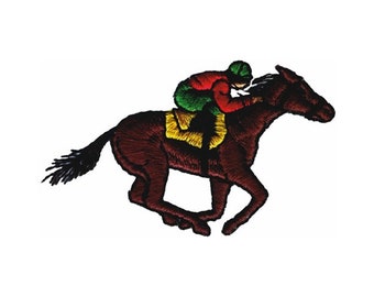 Racehorse And Jockey - Machine Embroidery Design