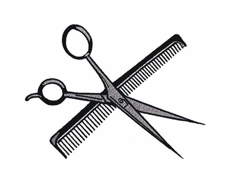 Scissors and Comb Machine Embroidery Design Etsy
