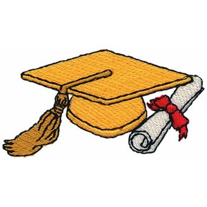 Birrete y diploma de graduación - Diseño de bordado a máquina