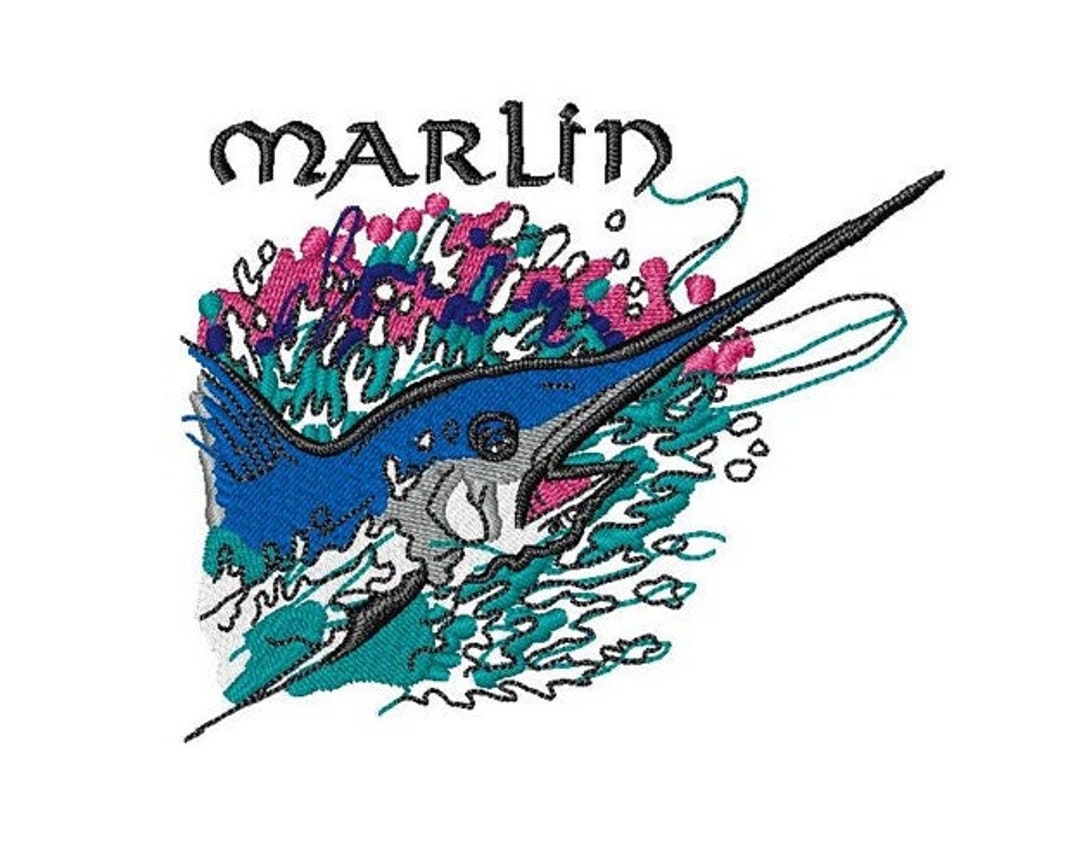 Blue Marlin Machine Embroidery Design - Etsy