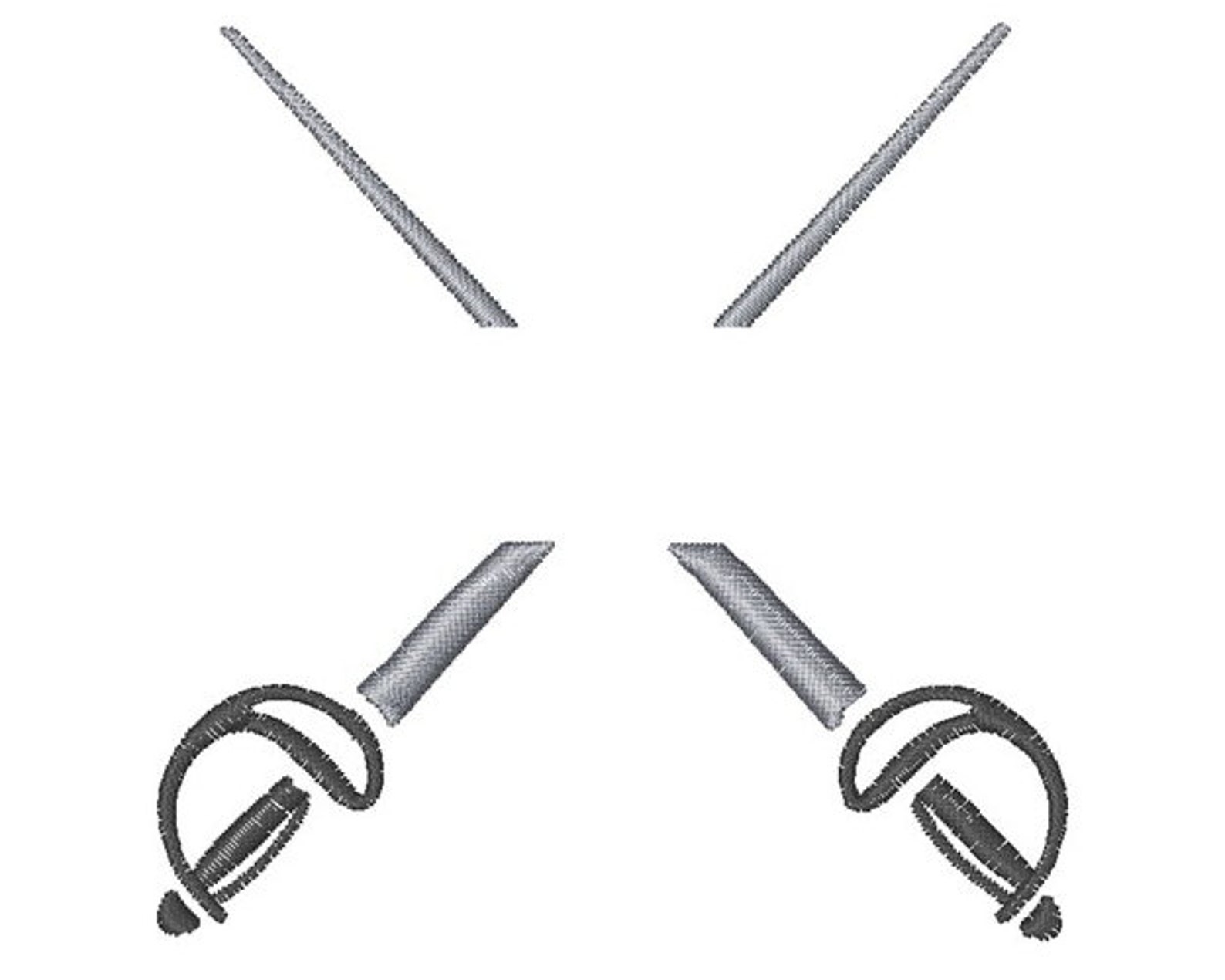 Split Crossed Swords - Machine Embroidery Design - Etsy
