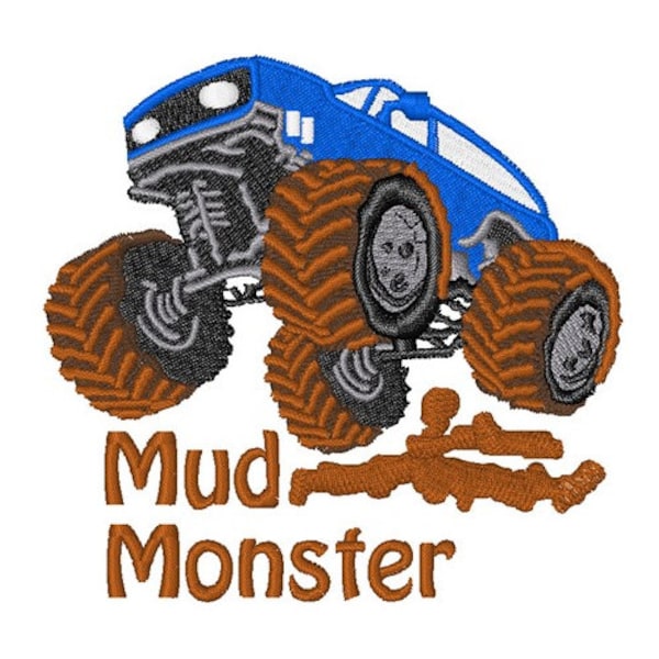 Mud Monster Truck - Machine Embroidery Design