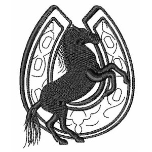 Horse And Horseshoe - Machine Embroidery Design