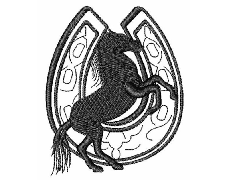 Horse and Horseshoe Machine Embroidery Design Etsy