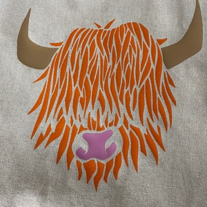Handmade Highland Cow Tote Bag