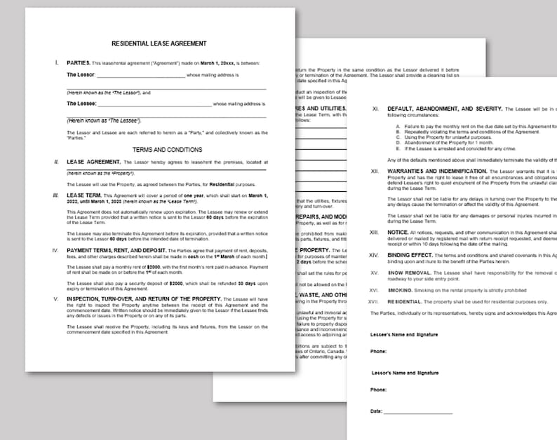 short-term-rental-agreement-template-editable-residential-etsy