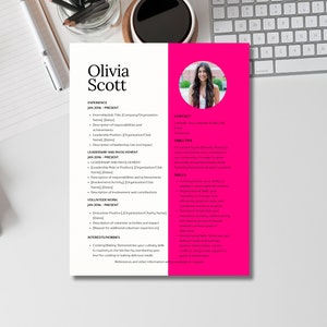Sorority Recruitment Resume Template with photo, Rush Pink Resume, Editable Printable Template, Cute Canva Sorority, Digital Download