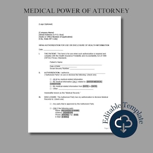 HIPAA Consent Form: Medical Release of Information (MS Word, Google Docs)