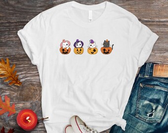 Cat halloween sweatshirt, ghost cat shirt, Halloween Sweater, Halloween Cat Shirt, Cat Lover Shirt, Black Cat Shirt, Spooky Season