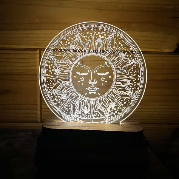 SUN Tabletop Lamp / Nightlight Incredible 3d enhancement to brighten your day or night