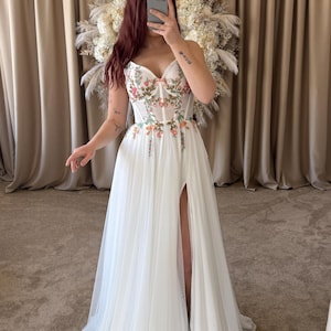 purple evening dress size 16 Fairytale Meadow Floral Wedding Dress main image 1