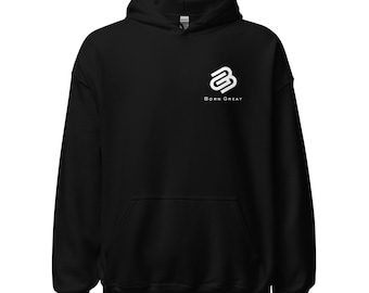 Born Great Unisex Hoodie - Motivations-Fitnessstudio Hoodie | Workout Hoodie für Herren & Damen | Fitness-Sweatshirt | Inspirierender Streetwear Pullover