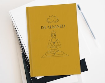 Gratitude Journal: "IM ALIGNED" Meditation Notebook, 5" x 7" Compact Ruled Diary