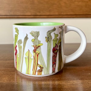 Nature Art Mug | Carnivorous Plants and Treefrogs, Unique, Coffee, Tea