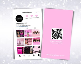 Tarjeta de presentación DIY de Instagram / Plantilla de tarjeta de presentación de Canva / Tarjeta de presentación digital / Diseño de tarjeta de presentación