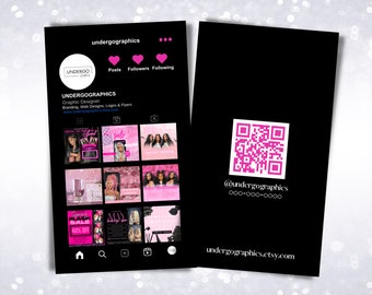 Tarjeta de presentación DIY / Plantilla de tarjeta de presentación Canva / Tarjeta de presentación digital / Tarjeta de presentación de Instagram / Diseño de tarjeta de presentación