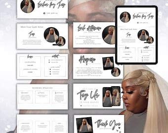 Acuity Scheduling Site Template | Lash Branding | Lash Tech Website | Canva Template | Black and White Acuity Template