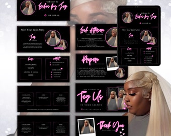 Acuity Scheduling Site Template | Lash Branding | Lash Tech Website | Canva Template | Black and White Acuity Template