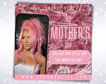 Mother’s Day Hair Template | Hair Special Flyer | Boutique Template | Bookings Flyer | Social Media Template