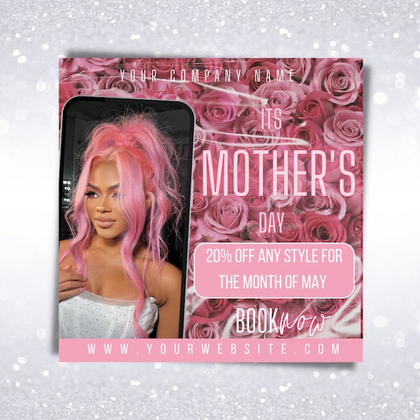 Mother’s Day Hair Template | Hair Special Flyer | Boutique Template | Bookings Flyer | Social Media Template