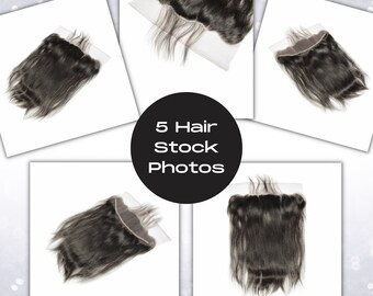 Hair Extension Stock Photos: Straight Frontal Bundles (Digital Download)