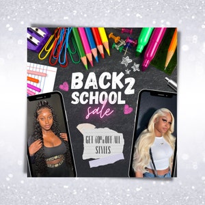 Back To School Flyer | Sale Flyer | Wig Flyer | Boutique Flyer | Social Media Flyer | Editable Canva Template