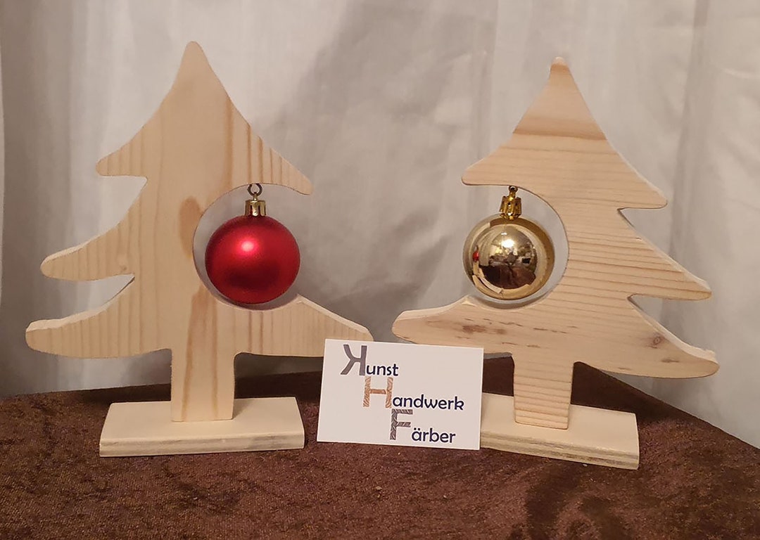 Wooden Christmas Tree Stand With Ball Etsy