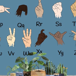 ASL PRINTABLE Alphabet for Classroom - Plant