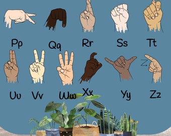 ASL PRINTABLE Alphabet for Classroom - Plant