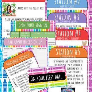 EDITABLE Classroom Open House Crayon Theme