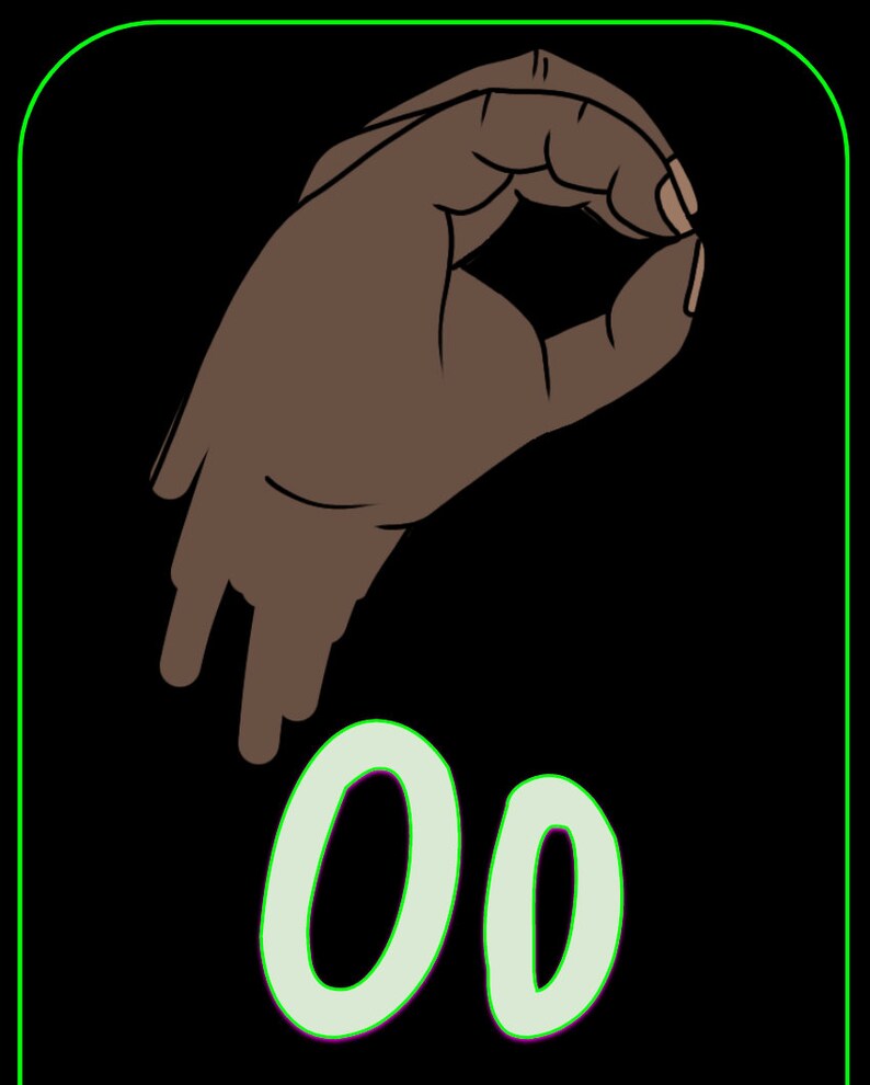 ASL PRINTABLE Alphabet for Classroom - Neon - Etsy