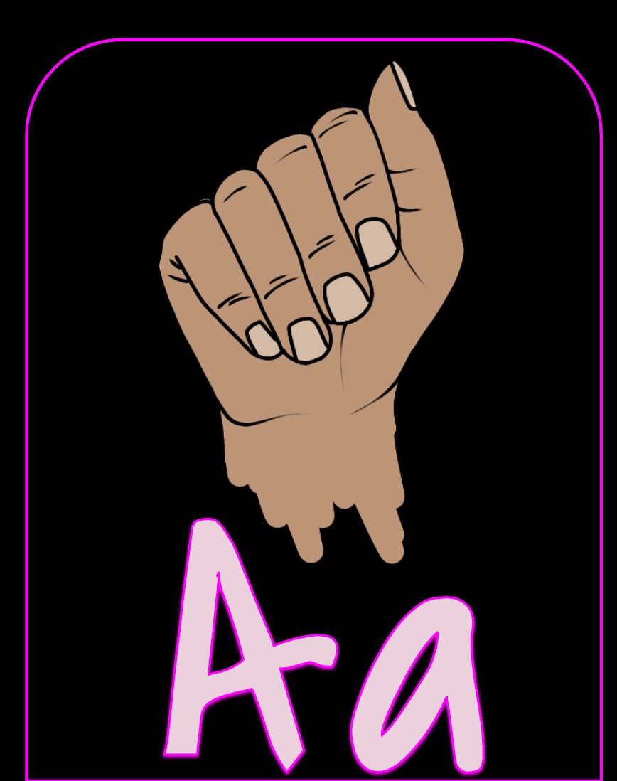 ASL PRINTABLE Alphabet for Classroom - Neon - Etsy