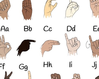 ASL PRINTABLE Alphabet for Classroom - Dots